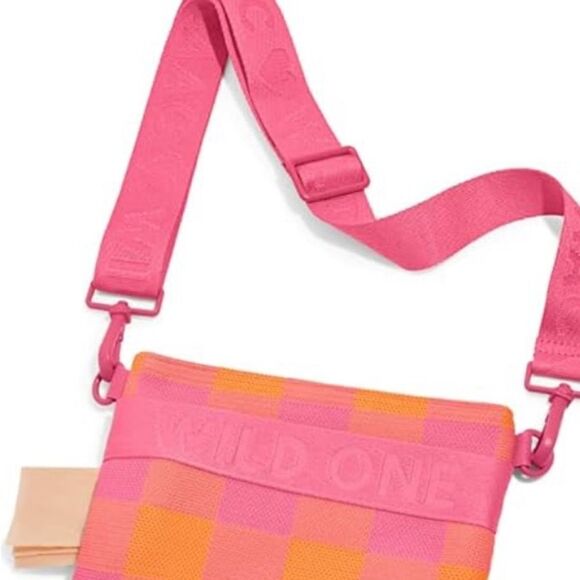 Isaac Mizrahi x Wild One Pink and Orange bag , Treat Pouch Recycled Knit - Picture 6 of 8
